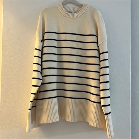 zara oversized striped sweater|relaxed breton stripe sweater.